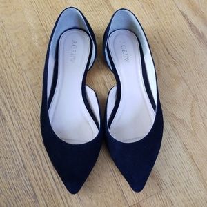 J.Crew Suede Black Pointed Flats